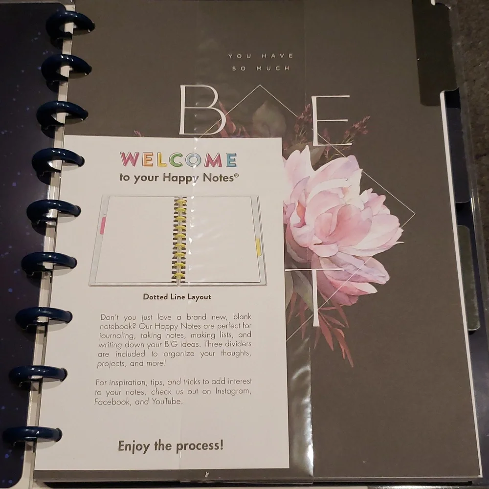 The happy planner floral happy notes dotted line paper notebook